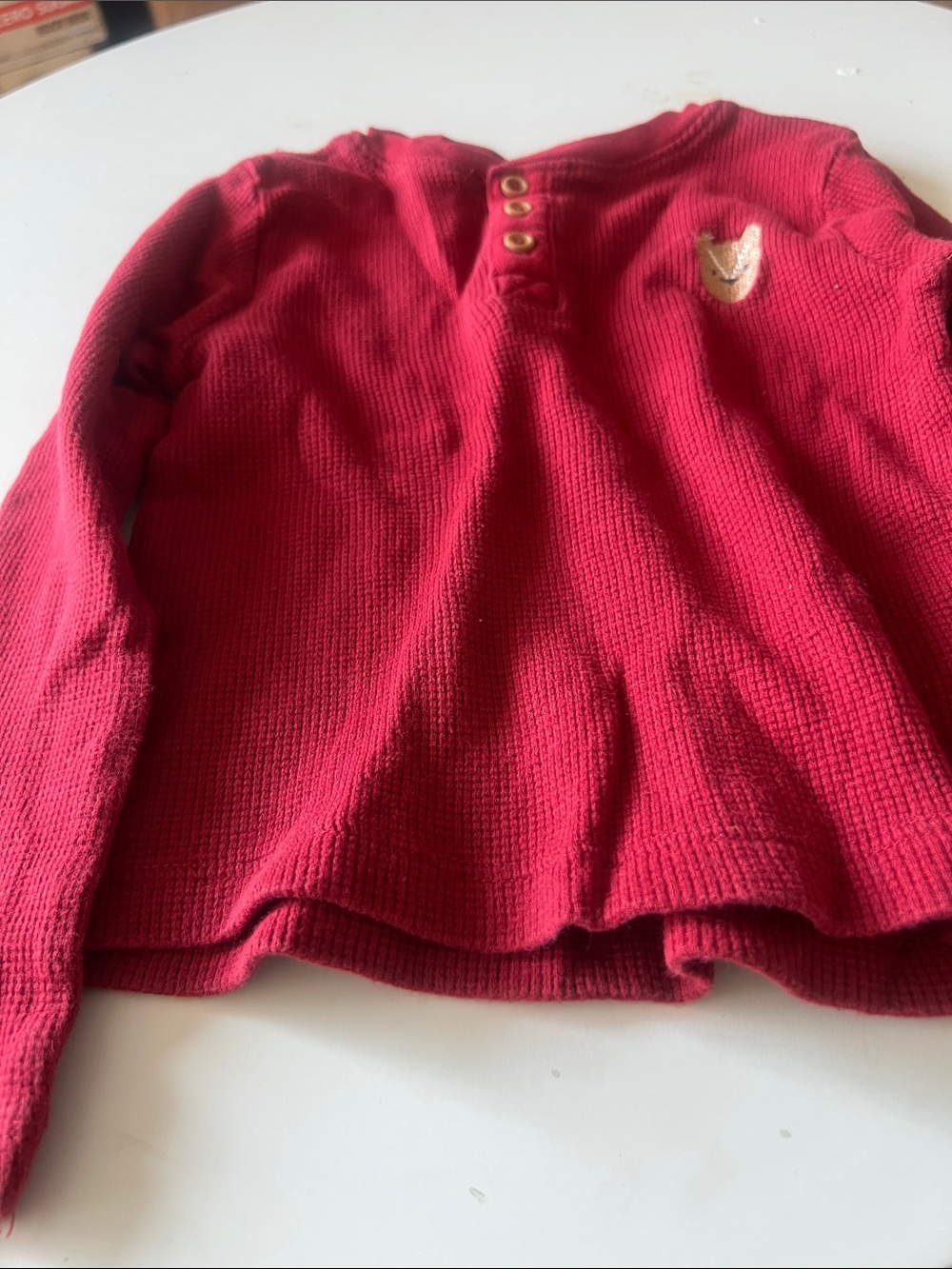 Kids Long-Sleeve Thermal Top in Red